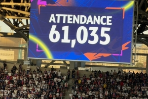 61035人！普斯卡什竞技场超6万人观战阿森纳VS巴黎的欧冠决赛